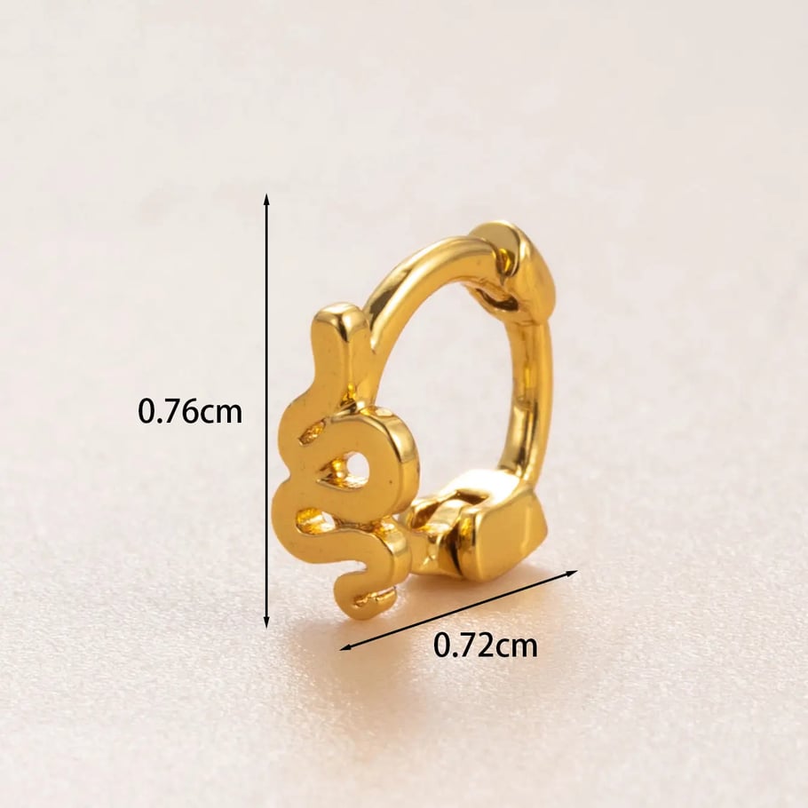 Boucles d'Couleur oreilles créoles pour femmes en cuivre plaqué Couleur or 18 carats, série simple, 1 pièce 